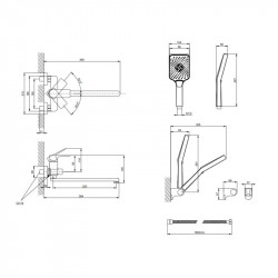 Змішувач латунний для ванни Lidz Orion 005 з поворотним виливом (з душовим гарнітуром) (k35) LDORI005CRM48094 Chrome