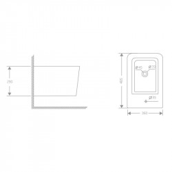 Біде підвісне Qtap Crow 485х340х290 мм White QT05555371W