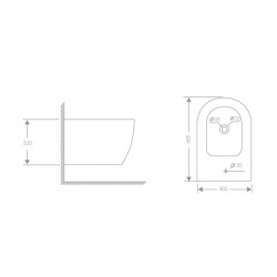 Біде підвісне Qtap Jay 485х360х320 мм White
