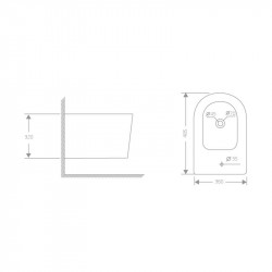 Біде підвісне Qtap  Swan 485х360х320 мм, White QT16555379W