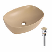 Раковина накладна Qtap Robin 500х380х140 мм, Beige, прямокутна, з донним клапаном QT04116302SB Раковина накладна Qtap Robin 500х380х140 мм, Beige, прямокутна, з донним клапаном QT04116302SB