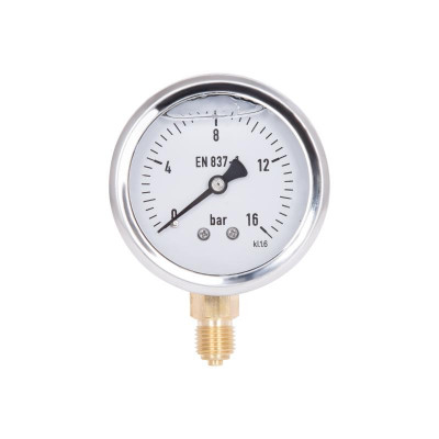 Манометр гліцериновий Thermo Alliance Forte d63 мм, 1/4"З із нижнім підключенням (латунь) 0-16 бар TAF170G16B Манометр гліцериновий Thermo Alliance Forte d63 мм, 1/4"З із нижнім підключенням (латунь) 0-16 бар TAF170G16B