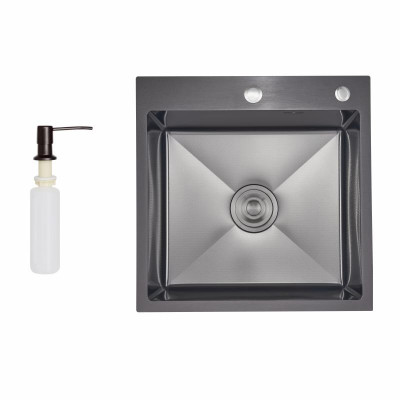 Lidz Handmade H5050HB Мийка для кухні інтегрована Decor Black PVD Honeycomb 2,5/0,5 мм LDH5050BDECPVD48369 Lidz Handmade H5050HB Мийка для кухні інтегрована Decor Black PVD Honeycomb 2,5/0,5 мм LDH5050BDECPVD48369