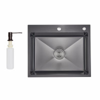 Lidz Handmade H6050HB Мийка для кухні інтегрована Decor Black PVD Honeycomb 2,5/0,5 мм LDH6050BDECPVD48371 Lidz Handmade H6050HB Мийка для кухні інтегрована Decor Black PVD Honeycomb 2,5/0,5 мм LDH6050BDECPVD48371