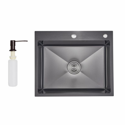 Lidz Handmade H6050HB Мийка для кухні інтегрована Decor Black PVD Honeycomb 2,5/0,5 мм LDH6050BDECPVD48371 Lidz Handmade H6050HB Мийка для кухні інтегрована Decor Black PVD Honeycomb 2,5/0,5 мм LDH6050BDECPVD48371