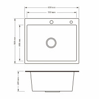 Lidz Handmade H6050HB Мийка для кухні інтегрована Decor Black PVD Honeycomb 2,5/0,5 мм LDH6050BDECPVD48371 Lidz Handmade H6050HB Мийка для кухні інтегрована Decor Black PVD Honeycomb 2,5/0,5 мм LDH6050BDECPVD48371