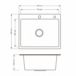 Lidz Handmade H6050HB Мийка для кухні інтегрована Decor Black PVD Honeycomb 2,5/0,5 мм LDH6050BDECPVD48371