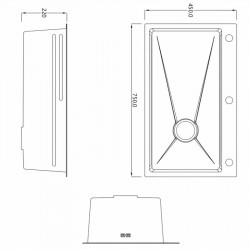 Lidz Handmade H7545 Мийка для кухні інтегрована Decor Honeycomb 3,0/1,0 мм LDH7545DEC48372