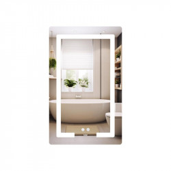 Дзеркало Lidz Kubis (KU2) 500х800 з LED-підсвічуванням Touch, з антизапотіванням, з димером, рег. яскравості LD78LF936508048448