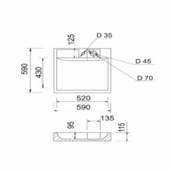Раковина на пральну машину Qtap Arvin 595x595x115 мм, White QTARV2365WHI48575 Раковина на пральну машину Qtap Arvin 595x595x115 мм, White QTARV2365WHI48575