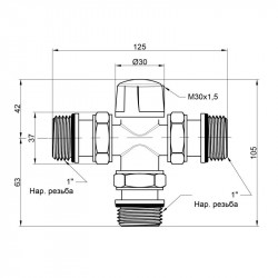 Зонний вентиль Icma 1"х3 №301 Зонний вентиль Icma 1"х3 №301