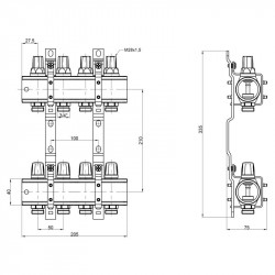 Колектор Icma 1" 4 виходи, без витратоміра №K005 Колектор Icma 1" 4 виходи, без витратоміра №K005