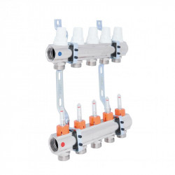 Колектор Icma 1" 5 виходів, з витратомірами №K013 Колектор Icma 1" 5 виходів, з витратомірами №K013