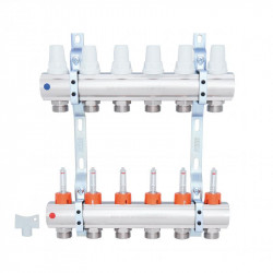 Колектор Icma 1" 6 виходів, з витратомірами №K013 Колектор Icma 1" 6 виходів, з витратомірами №K013