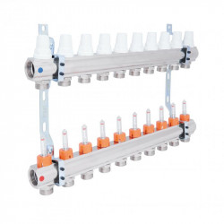 Колектор Icma 1" 10 виходів, з витратомірами №K013 Колектор Icma 1" 10 виходів, з витратомірами №K013