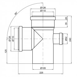Хрестовина каналізаційна TA Sewage 110х110х110х50, 90° Хрестовина каналізаційна TA Sewage 110х110х110х50, 90°