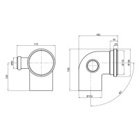 Коліно каналізаційне з відводом TA Sewage 50х110х110, 90° (в ліво) Коліно каналізаційне з відводом TA Sewage 50х110х110, 90° (в ліво)