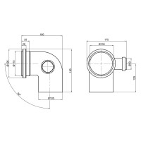 Коліно каналізаційне з відводом TA Sewage 110х110х50, 90° Коліно каналізаційне з відводом TA Sewage 110х110х50, 90°