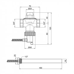 Клапан теплового скидання Icma 3/4" №605 Клапан теплового скидання Icma 3/4" №605