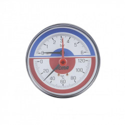 Термоманометр Icma 1/2" 0-6 бар, заднє підключення №259 Термоманометр Icma 1/2" 0-6 бар, заднє підключення №259