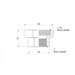 Перехідник плоский Icma 1" 1/2х1" ВВ №789