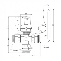 Змішувач триходовий Icma 1" з занурювальним датчиком №324 Змішувач триходовий Icma 1" з занурювальним датчиком №324