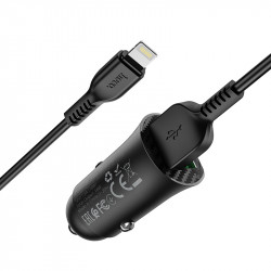 Адаптер автомобільний HOCO lightning cable Farsighted dual port QC3.0 car charger set Z39 |2USB, QC3.0, 3A/18W|