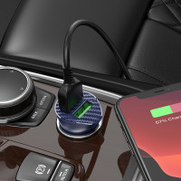 Адаптер автомобільний HOCO lightning cable Farsighted dual port QC3.0 car charger set Z39 |2USB, QC3.0, 3A/18W|