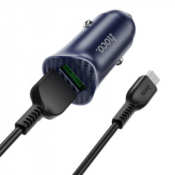 Адаптер автомобільний HOCO Micro USB cable Farsighted dual port QC3.0 car charger set Z39 |2USB, QC3.0, 3A/18W|
