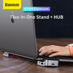 Hub адаптер Baseus Armor Age Type-C Bracket Multifunctional |3USB*3.0, Type-C, 4KHDMI, AUX, RG45|