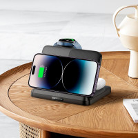 Зарядка Qi Pass folding 3-in-1 wireless fast charger CQ7 (iWatch + SAM) |15W|