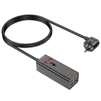 Подовжувач Hoco Barry desktop charger AC10A |2USB/2Type-C, PD/QC, 65W/10A|