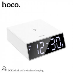 Настільні LED смарт-годинник with Qi Charger HOCO DCK1 |Alarm/Watch/Qi Charger, 10W|
