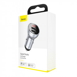 Адаптер автомобільний BASEUS Digital Display Dual USB |2USB, 4.8A, 24W| (CCBX-0S)
