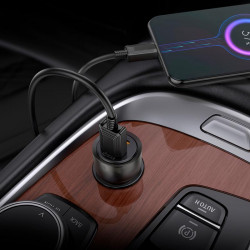 Адаптер автомобільний Hoco Micro USB cable Spacious Car charger set Z52 |1USB/1Type-C, 38W/3A, PD/QC|