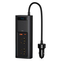 Автомобільний перетворювач напруги BASEUS In-car Inverter 150W (220V EU / CN) |2Sockets EU/CN 220V, 1USB/1Type-C, 0.4m| (CRNBQ-A01)