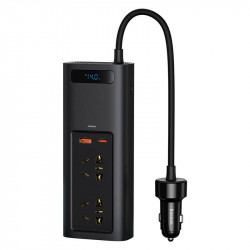 Автомобільний перетворювач напруги BASEUS In-car Inverter 150W (220V EU / CN) |2Sockets EU/CN 220V, 1USB/1Type-C, 0.4m| (CRNBQ-A01)