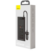 Автомобільний перетворювач напруги BASEUS In-car Inverter 150W (220V EU / CN) |2Sockets EU/CN 220V, 1USB/1Type-C, 0.4m| (CRNBQ-A01)