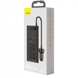 Автомобільний перетворювач напруги BASEUS In-car Inverter 150W (220V EU / CN) |2Sockets EU/CN 220V, 1USB/1Type-C, 0.4m| (CRNBQ-A01)