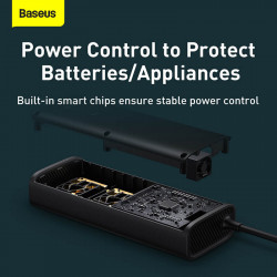 Автомобільний перетворювач напруги BASEUS In-car Inverter 150W (220V EU / CN) |2Sockets EU/CN 220V, 1USB/1Type-C, 0.4m| (CRNBQ-A01)