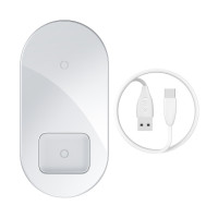 Зарядка QI BASEUS Simple 2in1 Wireless Charger 18w Max For Phones + Pods (WXJK-01)