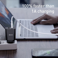 Адаптер мережевий BASEUS Speed Mini Dual U Charger |2USB, 2A, 10.5W| (CCFS-R02)