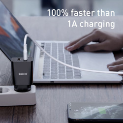 Адаптер мережевий BASEUS Speed Mini Dual U Charger |2USB, 2A, 10.5W| (CCFS-R02)