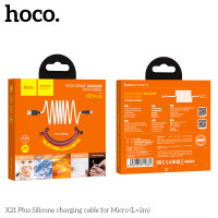 Кабель Hoco Micro USB Silicone X21 Plus |2M, 2.4A|