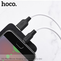Кабель Hoco Micro USB Silicone X21 Plus |2M, 2.4A|