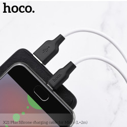 Кабель Hoco Micro USB Silicone X21 Plus |2M, 2.4A|