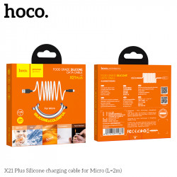 Кабель Hoco Micro USB Silicone X21 Plus |2M, 2.4A|
