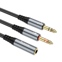 Кабель HOCO 2-in-1 3.5 headset audio adapter Cable UPA21 (female to 2male) |0.25M|