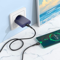 Адаптер мережевий HOCO Type-C to Type-C cable Biscuit single port charger N44 |Type-C, QC/PD, 30W/3A|