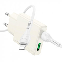 Адаптер мережевий Hoco Type-C to Lightning cable Biscuit charger N45 |1USB/1Type-C, QC/PD, 30W/3A|